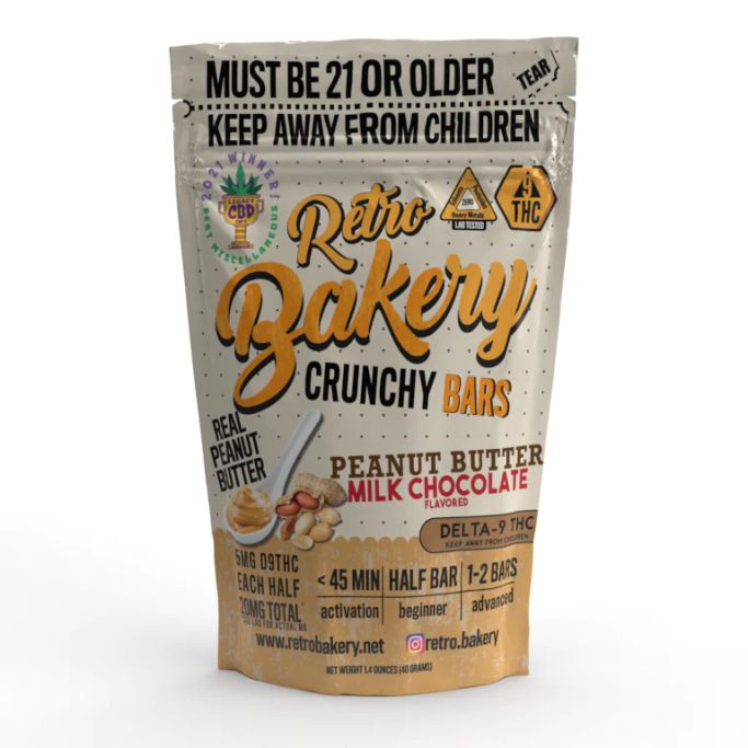 $10 +tax THC Peanut Butter Crunchy Bars